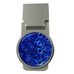 Blue Bubbles Abstract Money Clips (Round)  Front