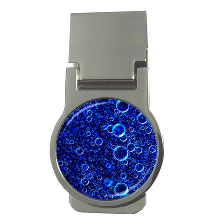 Blue Bubbles Abstract Money Clips (Round) 