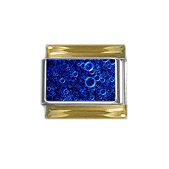 Blue Bubbles Abstract Gold Trim Italian Charm (9mm) by Vaneshop