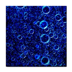 Blue Bubbles Abstract Tile Coaster by Vaneshop