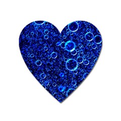 Blue Bubbles Abstract Heart Magnet by Vaneshop