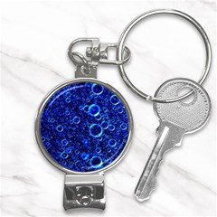 Blue Bubbles Abstract Nail Clippers Key Chain by Vaneshop