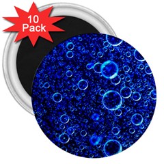 Blue Bubbles Abstract 3  Magnets (10 Pack)  by Vaneshop