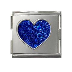 Blue Bubbles Abstract Mega Link Heart Italian Charm (18mm) by Vaneshop