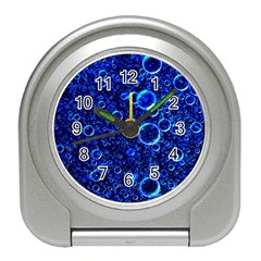 Blue Bubbles Abstract Travel Alarm Clock by Vaneshop