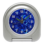 Blue Bubbles Abstract Travel Alarm Clock Front