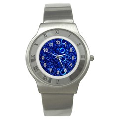 Blue Bubbles Abstract Stainless Steel Watch by Vaneshop