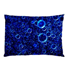 Blue Bubbles Abstract Pillow Case by Vaneshop