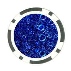 Blue Bubbles Abstract Poker Chip Card Guard by Vaneshop