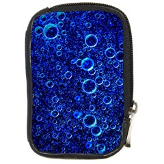 Blue Bubbles Abstract Compact Camera Leather Case by Vaneshop