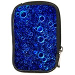 Blue Bubbles Abstract Compact Camera Leather Case Front