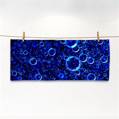 Blue Bubbles Abstract Hand Towel by Vaneshop