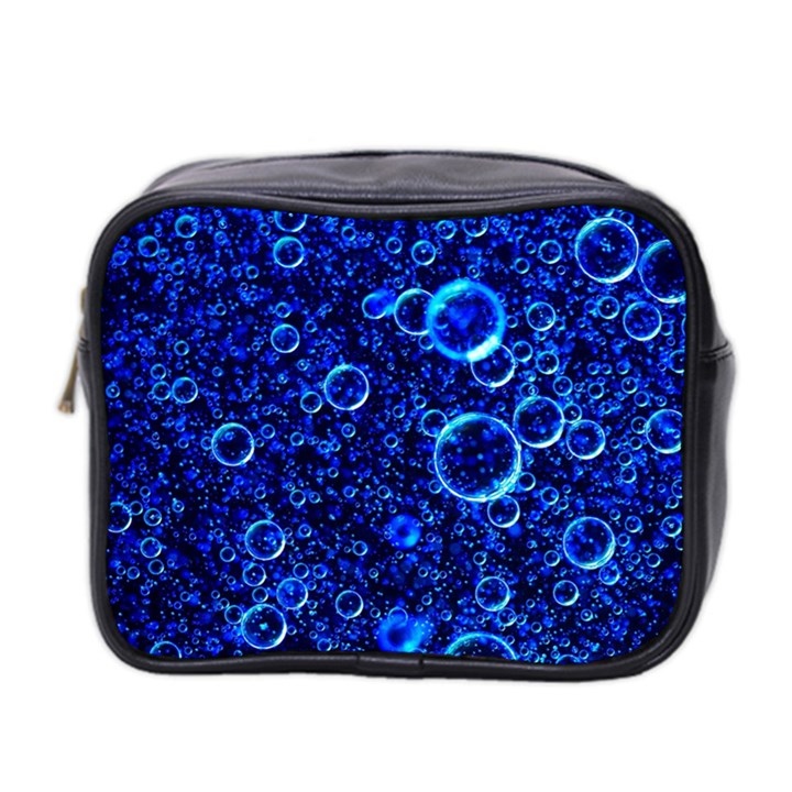 Blue Bubbles Abstract Mini Toiletries Bag (Two Sides)