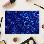 Blue Bubbles Abstract Cosmetic Bag (Large) Front