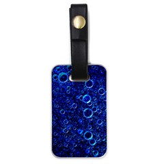 Blue Bubbles Abstract Luggage Tag (one Side) by Vaneshop