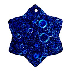 Blue Bubbles Abstract Snowflake Ornament (two Sides) by Vaneshop