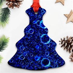 Blue Bubbles Abstract Christmas Tree Ornament (two Sides) by Vaneshop