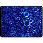 Blue Bubbles Abstract Fleece Blanket (Large) 80 x60  Blanket Front