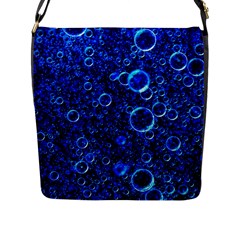 Blue Bubbles Abstract Flap Closure Messenger Bag (l) by Vaneshop