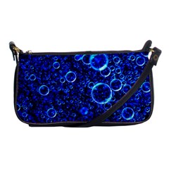 Blue Bubbles Abstract Shoulder Clutch Bag by Vaneshop