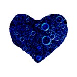 Blue Bubbles Abstract Standard 16  Premium Heart Shape Cushions Back