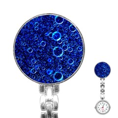 Blue Bubbles Abstract Stainless Steel Nurses Watch by Vaneshop