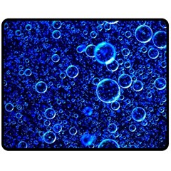 Blue Bubbles Abstract Two Sides Fleece Blanket (medium) by Vaneshop