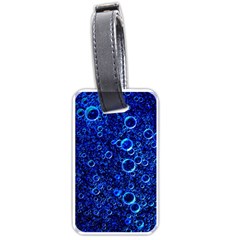 Blue Bubbles Abstract Luggage Tag (one Side) by Vaneshop