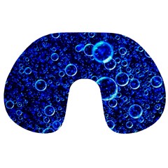 Blue Bubbles Abstract Travel Neck Pillow by Vaneshop