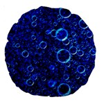 Blue Bubbles Abstract Large 18  Premium Round Cushions Back