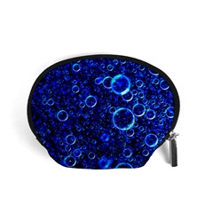 Blue Bubbles Abstract Accessory Pouch (small) by Vaneshop