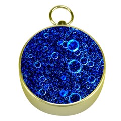 Blue Bubbles Abstract Gold Compasses by Vaneshop