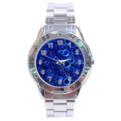 Blue Bubbles Abstract Stainless Steel Analogue Watch by Vaneshop