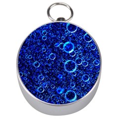 Blue Bubbles Abstract Silver Compasses by Vaneshop