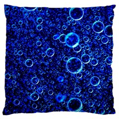 Blue Bubbles Abstract Standard Premium Plush Fleece Cushion Case (one Side) by Vaneshop