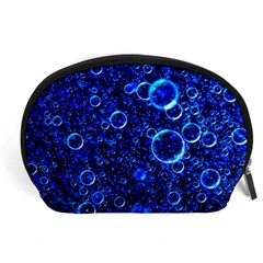 Blue Bubbles Abstract Accessory Pouch (large) by Vaneshop