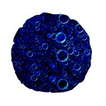 Blue Bubbles Abstract Standard 15  Premium Flano Round Cushions Front