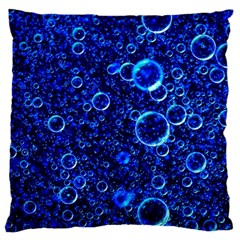 Blue Bubbles Abstract Large Cushion Case (two Sides) by Vaneshop