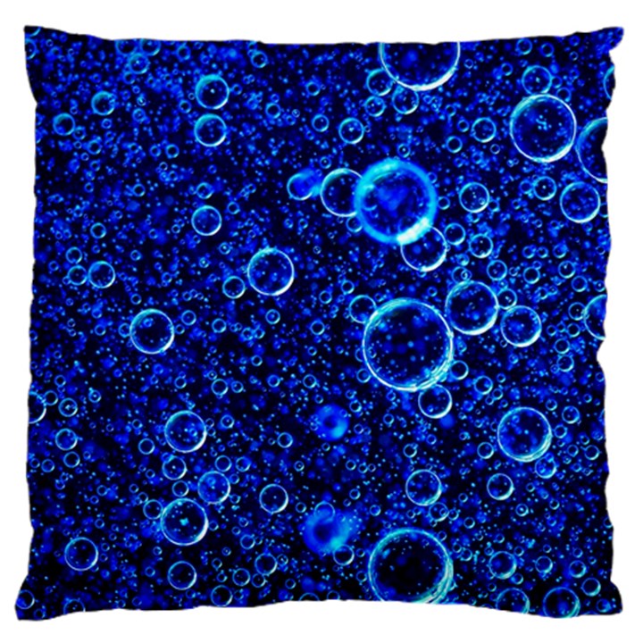 Blue Bubbles Abstract Large Cushion Case (Two Sides)