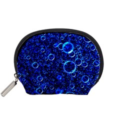 Blue Bubbles Abstract Accessory Pouch (small) by Vaneshop