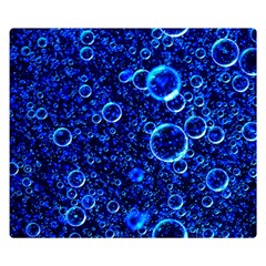 Blue Bubbles Abstract Two Sides Premium Plush Fleece Blanket (small) by Vaneshop