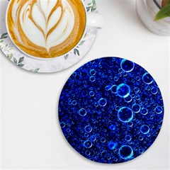 Blue Bubbles Abstract Uv Print Round Tile Coaster by Vaneshop