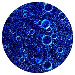 Blue Bubbles Abstract Round Trivet by Vaneshop