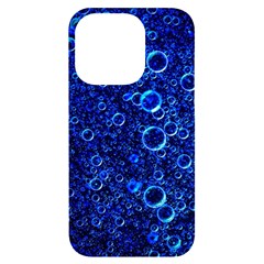 Blue Bubbles Abstract Iphone 14 Pro Black Uv Print Case