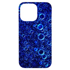 Blue Bubbles Abstract Iphone 14 Pro Max Black Uv Print Case by Vaneshop