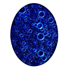 Blue Bubbles Abstract Oval Glass Fridge Magnet (4 Pack)