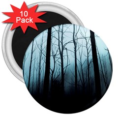 Tree Night Dark Forest 3  Magnets (10 Pack) 