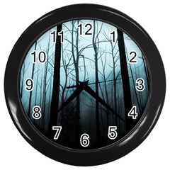 Tree Night Dark Forest Wall Clock (black)