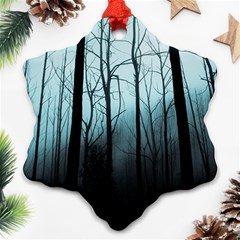 Tree Night Dark Forest Ornament (snowflake)