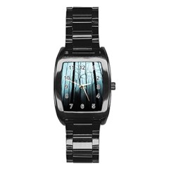 Tree Night Dark Forest Stainless Steel Barrel Watch